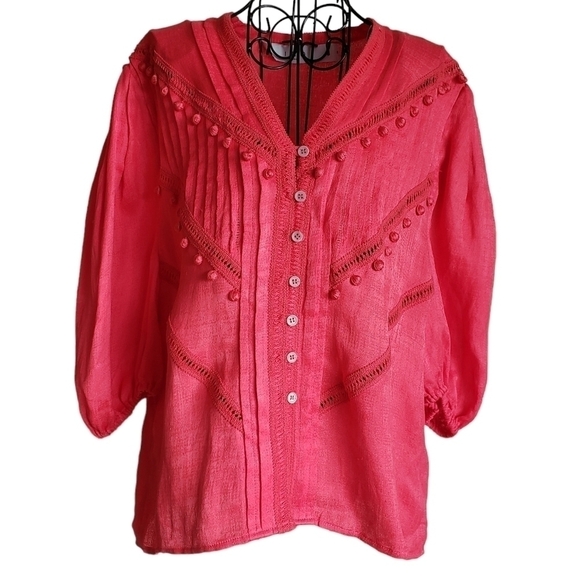 IRO Paris Poyra Puff-Sleeves Shirt, Size 38 (M/6) - Picture 1 of 10